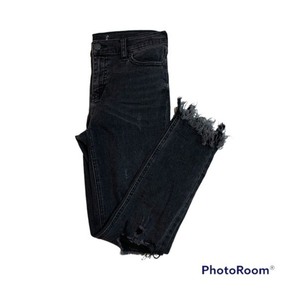 Free People Great Heights Frayed Hem Skinny Jeans